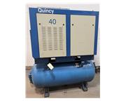 40 HP QUINCY #QST40ACA32SS ROTARY SCREW TANK MOUNTED AIR COMPRESSOR