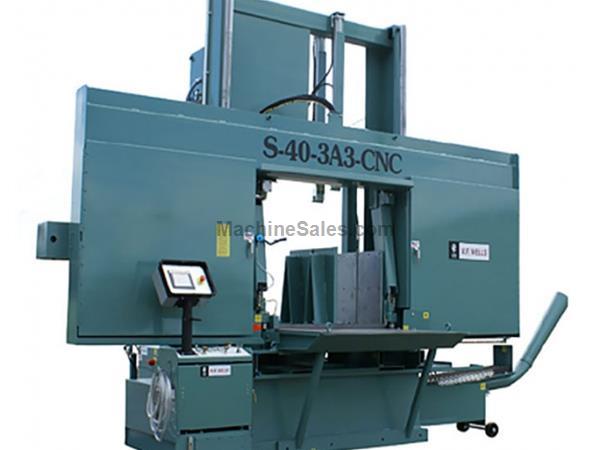 37&quot; x 40&quot; Brand New W.F. Wells CNC Fully Automatic with Shuttle Type Barfeed, 6 degree Canted Head, Horizontal Twin Post Band Saw, Mdl. S-40-3CA3 CNC