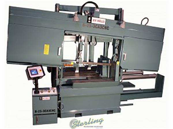 22&quot; x 40&quot; Brand New W.F. Wells CNC Fully Automatic with Shuttle Type BarFeed, 6┬░ Cant, Horizontal Twin Post Band Saw, Mdl. B-25-3CA3 CNC 6┬░ Cant, CN