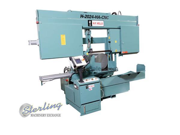 24&quot; x 20&quot; Brand New W.F. Wells CNC Fully Automatic with Shuttle Type Barfeed Horizontal Twin Post Band Saw, Mdl. H-2024HA-CNC, Linear Rails, Traverse
