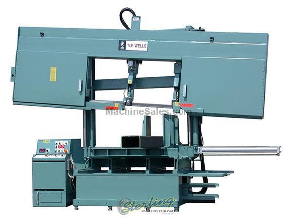 22&quot; x 40&quot; Brand New W.F. Wells Semi-Automatic Horizontal 6 Degree Cant Head Twin Post Bandsaw, Mdl. B-25-2C, 6 Degree Canted Head, Double Column with