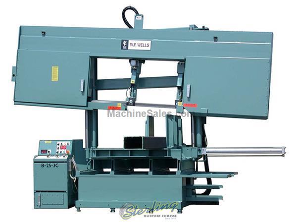 22&quot; x 40&quot; Brand New W.F. Wells Semi-Automatic Hydraulic Horizontal 6 Degree Cant Head Twin Post Bandsaw , Mdl. B-25-3C, 6 Degree Canted Head, Double C