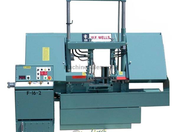 16&quot; x 20&quot; Brand New W.F. Wells Semi-Automatic Horizontal Twin Post Band Saw, Mdl. F-16-2, 1-1/4&quot; Bi-Metal Blade, Carbide Guides with Roller Backups, H