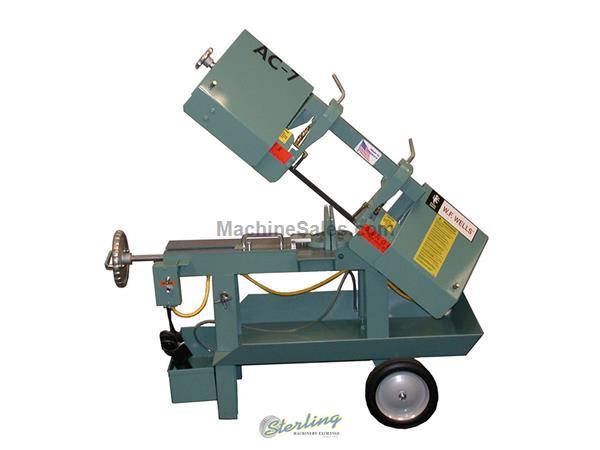 7&quot; x 11&quot; Brand New W.F. Wells Portable Manual Horizontal Hinge Type Band Saw, Mdl. AC-7, 3/4&quot; Bi-Metal Blade, Carbide Blade Guides, Built-In Coolant S