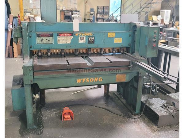 10 Ga. x 04' Used Wysong Power Shear, Mdl. 1252HD, Rear Operated Manual Backgauge, Square Bar, Front Support, #A7491