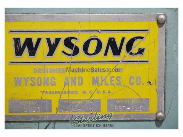 1/4&quot; x 10' Used Wysong Mechanical Double End Frame Power Shear (Heavy Duty Shear), Mdl. 1025, Electric Back Gauge, Sqaure Arm, #A6377