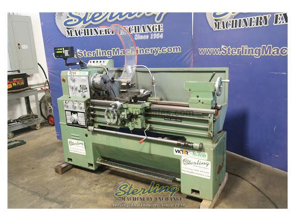 16&quot;/23&quot; x 40&quot; Used Victor Engine Lathe (Gap Bed Lathe), Mdl. 1640B, 3 Jaw Chuck, Sony Model LG- 10, 2 Axis Digital Readout System, Chip Guard, KDK Too