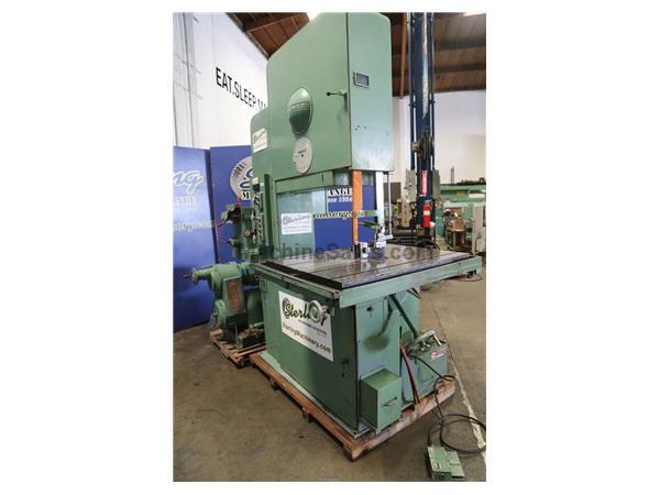 36&quot; Used Tannewitz High Speed Vertical Bandsaw, Mdl. GVTNE, High Speed Geared Variable Drive, Spray Mist Coolant, Spark Guard, Work Light, Blade Guard