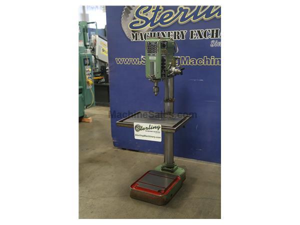 22&quot; Used Solberga Geared Head Drill Press W/ Powered Down Feed, Mdl. SE725, Powered Down Feed, T-Slotted Table, T-Slotted Base, Feed Rate 0.10 -0.40,