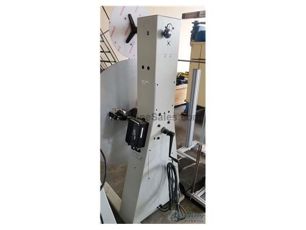 600 Lbs. Used P/A Industries Powered Coil Reel With Paper Interleaf, Mdl. SRA-600, Vari-Speed Drive, Paper Interleaf Roll On Top Non-Motorized, 2- 42&quot;