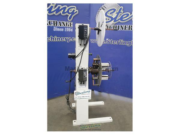 600 Lbs. Used P/A Industries Coil Reel with Adjustable Shafts, Includes: Paper Interleaf Roll, Gordon Reel Control and Antenna Coupler (Like New Condi