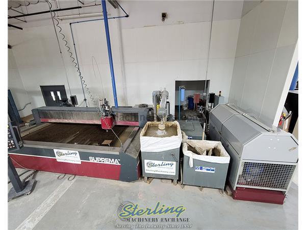 6' x 12' Used Mitsubishi Suprema Waterjet Cutting System with Closed Loop Water Circulation System and Automatic Garnet Removal System (TOP OF THE LIN