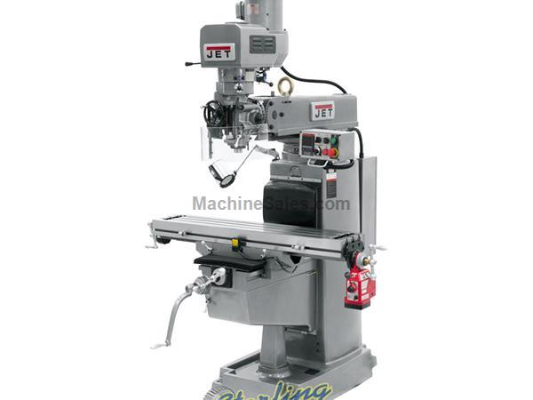10&quot; x 50&quot; Brand New Jet Vertical Milling Machine PACKAGE. Includes 3 Axis Acu-Rite DRO, X, Y and Z Power Feeds and Air Power Drawbar, Mdl. JTM-1050EVS