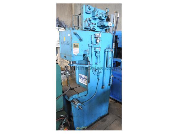 8 Ton x 12&quot; Used Hannifin Hydraulic Press, Mdl. OGF8B-8-2-2-PB6, Dual Palm Control, Air Oil Cooler, Pressure Gauge, Oil Filter, #7016