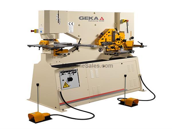 120 Ton Brand New Geka Dual Cylinder Hydraulic Ironworker, Mdl. HYDRACROP 110S, Machine Driven by 2 Cylinders, 5 Work Stations, Quick Change Punch, Fl
