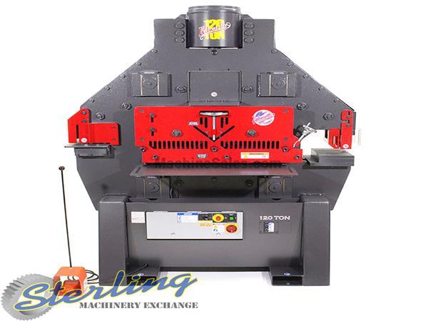 120 Ton Brand New Edwards Ironworker - 5 Work Stations - WITH POWERLINK, Mdl. IW120-PL, Five Available Work Stations, Punch Assembly, Universal Open T