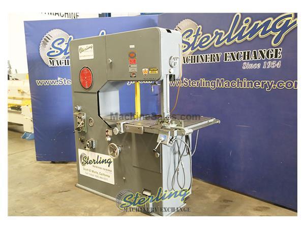 40&quot; Used Continental Machine Pehaka Deep Throat Vertical Bandsaw , Mdl. USF10R, Hydraulic Table Feed, Rip Fence, Miter Gauge, Blade Welder/Cutter/Grin