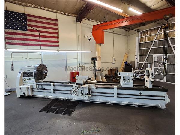 40&quot; X 200&quot; Used Cadillac Geared Head Heavy Duty Gap Bed Engine Lathe, Mdl. 40200G, 4 Jaw Chuck, Steady Rest, Sony 2 Axis Readout System With X Axis Sc