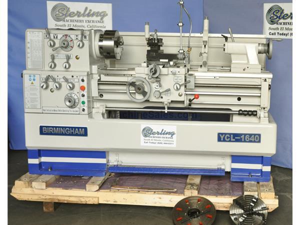 16&quot;/26&quot; x 40&quot; Brand New Birmingham Gap Bed Engine Lathe (Geared Head) , Mdl. YCL-1640, 4 Way Tool Post, 10&quot; 3 Jaw Chuck, 12&quot; 4 Jaw Chuck, 14&quot; Faceplat