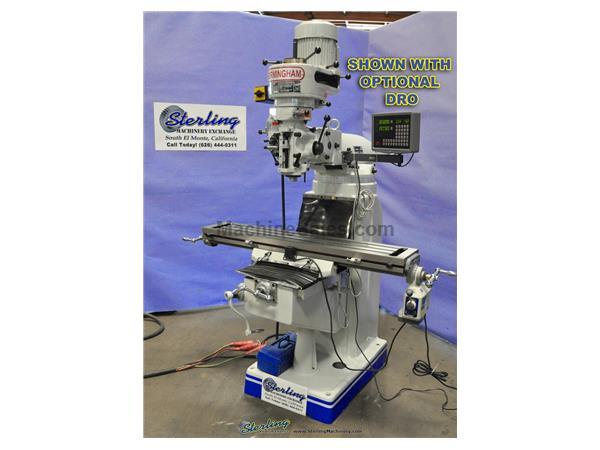 9&quot; x 49&quot; Brand New Birmingham (Step Pulley) Milling Machine, Mdl. BPS1649, One- Shot Lube System, Step Pulley Head, #SMBPS1649