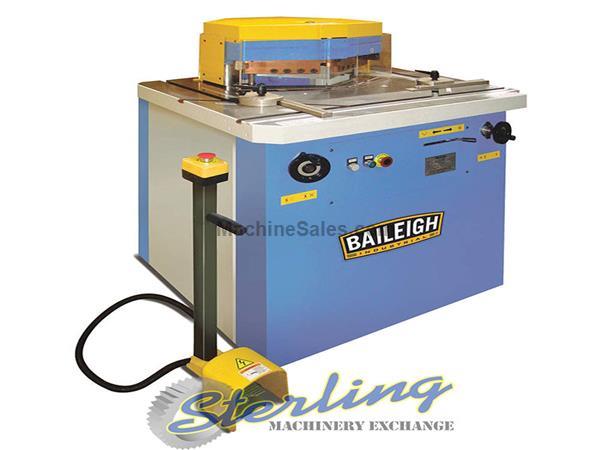 4 Ga. x 8&quot; x 8&quot; Brand New Baileigh Hydraulic Variable Angle Sheet Metal Notcher, Mdl. SN-V04-MS, Hydraulic Operation, Foot Pedal Operation, 4 Ga. Mild