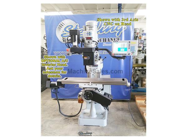 9&quot; X 49&quot; Brand New Acra Vertical Milling Machine (Variable Speed) &quot;Bridgeport Copy&quot; W/ Digital Readout and Power Feed , Mdl. AM2V949-2X, Hardened & Gr