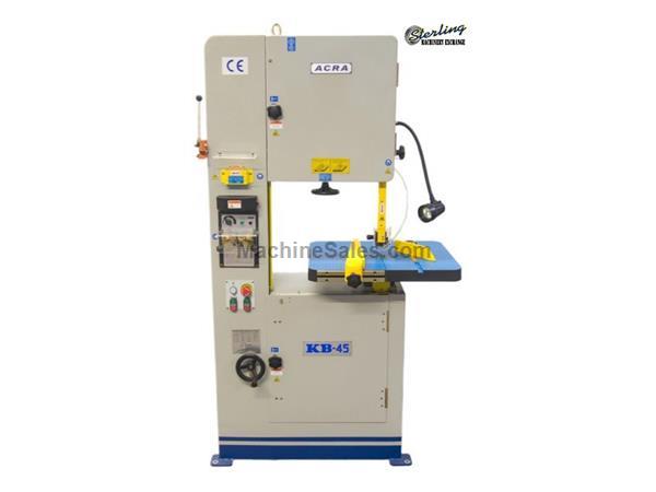17-15/16&quot; Brand New Acra Vertical Bandsaw (SINGLE PHASE), Mdl. KB-45, Saw Blade Welder, Grinder, Blade Shear, Work Light, Made In Taiwan, #SMKB45