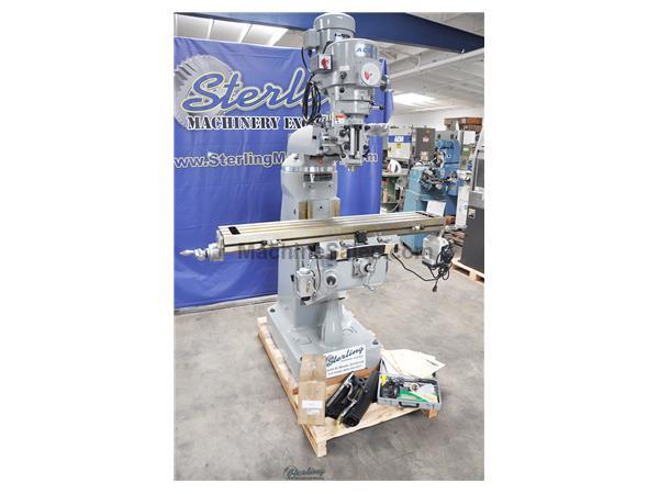 9&quot; x 50&quot; Brand New Acra Variable Speed Knee Milling Machine &quot;Bridgeport Copy&quot; OUR BEST SELLER!, Mdl. LCM-50, Milled Oil Grooves, Hard Chrome Ways, Han