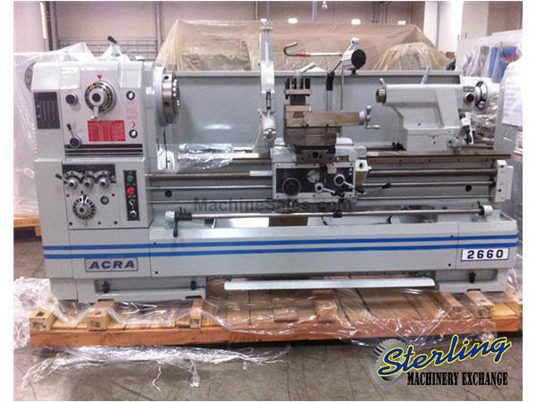 26&quot; / 35 3/8&quot; x 60&quot; Brand New Acra Precision Engine Lathe, Mdl. 2660ACH, 15&quot; 3 Jaw Chuck, 20&quot; 4 Jaw Chuck, Coolant System, 4 Way Tool Holder, Halogen