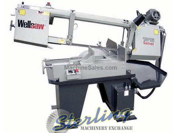 13&quot; x 18&quot; Brand New Wellsaw Horizontal Semi-Automatic Miter Head (Swivel) Bandsaw with Extended Capacity, Mdl. 1316S-EXT-SA, PLC Controlled, Full Cycl