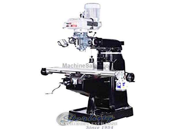 9&quot; x 49&quot; Brand New Atrump Vertical Electronic Variable Speed Manual Knee Mill, Mdl. K2EV, Electronic Variable Speed 3 H.P. Spindle Motor, R8 Spindle T