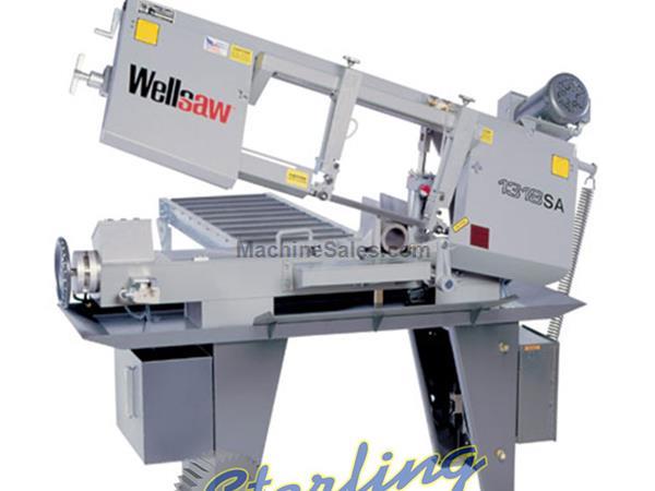 13&quot; x 18&quot; Brand New Wellsaw Semi-Automatic Horizontal Bandsaw, Mdl. 1318-SA, PLC Controlled, Full Cycle Semi-Automatic Operation, Variable Hydraulic F