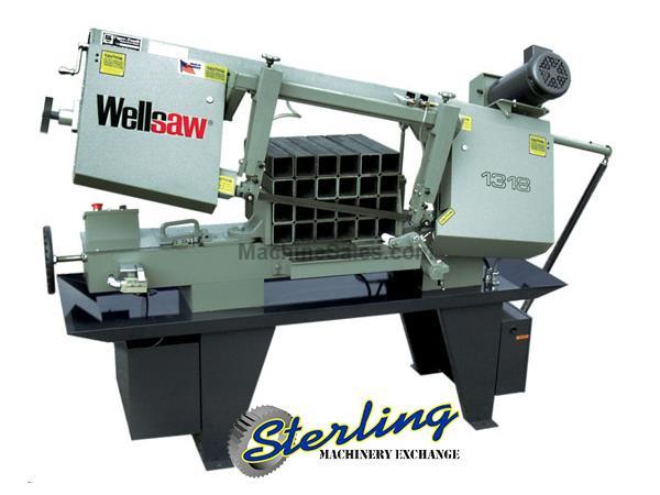 13&quot; x 18&quot; Brand New Wellsaw Horizontal Manual Bandsaw, Mdl. 1318, Spring Loaded Carbide Guides with Rollers, Combination Reduction Gearbox & Perimeter