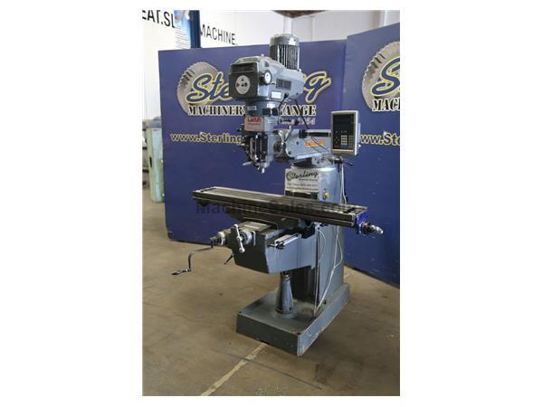 10&quot; x 50&quot; Used Lagun Vertical Milling Machine With Variable Speed Head With New X Power Feed, Mdl. FTV-2S, Newall C 80 DRo, Brand New X Axis Feed Will