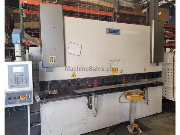 ERMAK CNCHAP-11.8x176 CNC Hydraulic Press Brake, 176 Tons, 140&quot; Bed/Ram, 3.93&quot; Stk., 3-Axis Control, Cybelec CNC Control, 20 HP, New 2005