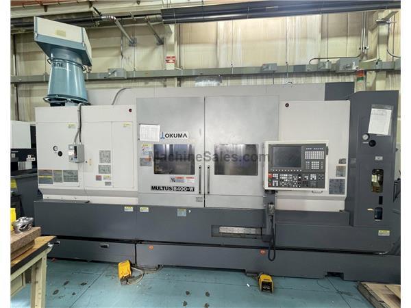 OKUMA MULTUS B400W MULTI-TASKING CNC LATHE, 2800 RPM, 40 ATC, CAPTO, 10000 Tool Speed, 60&quot; Centers , 40HP, Year 2008