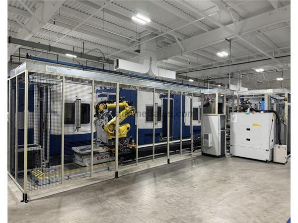 Grob G552 CNC Horizontal Machining System (3) Machines, Fanuc Robots, 12K RPM, HSK-63, 120 ATC, Siemens 840DSL, New 2022