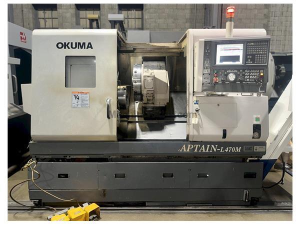 Okuma Captain-L470M CNC Lathe, OSP-P100 CNC, Live Tooling, 12&quot; Chuck,