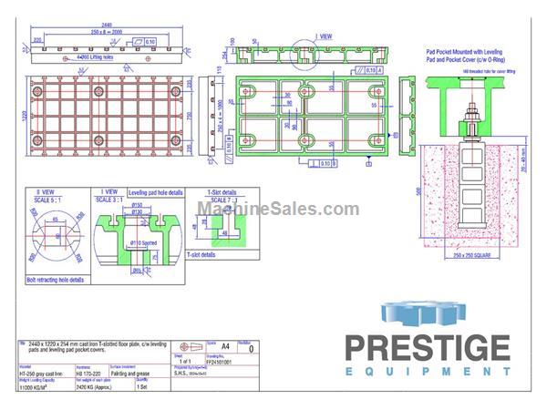 96&quot; x 48&quot; x 9.8&quot; T-Slotted Floor Plate